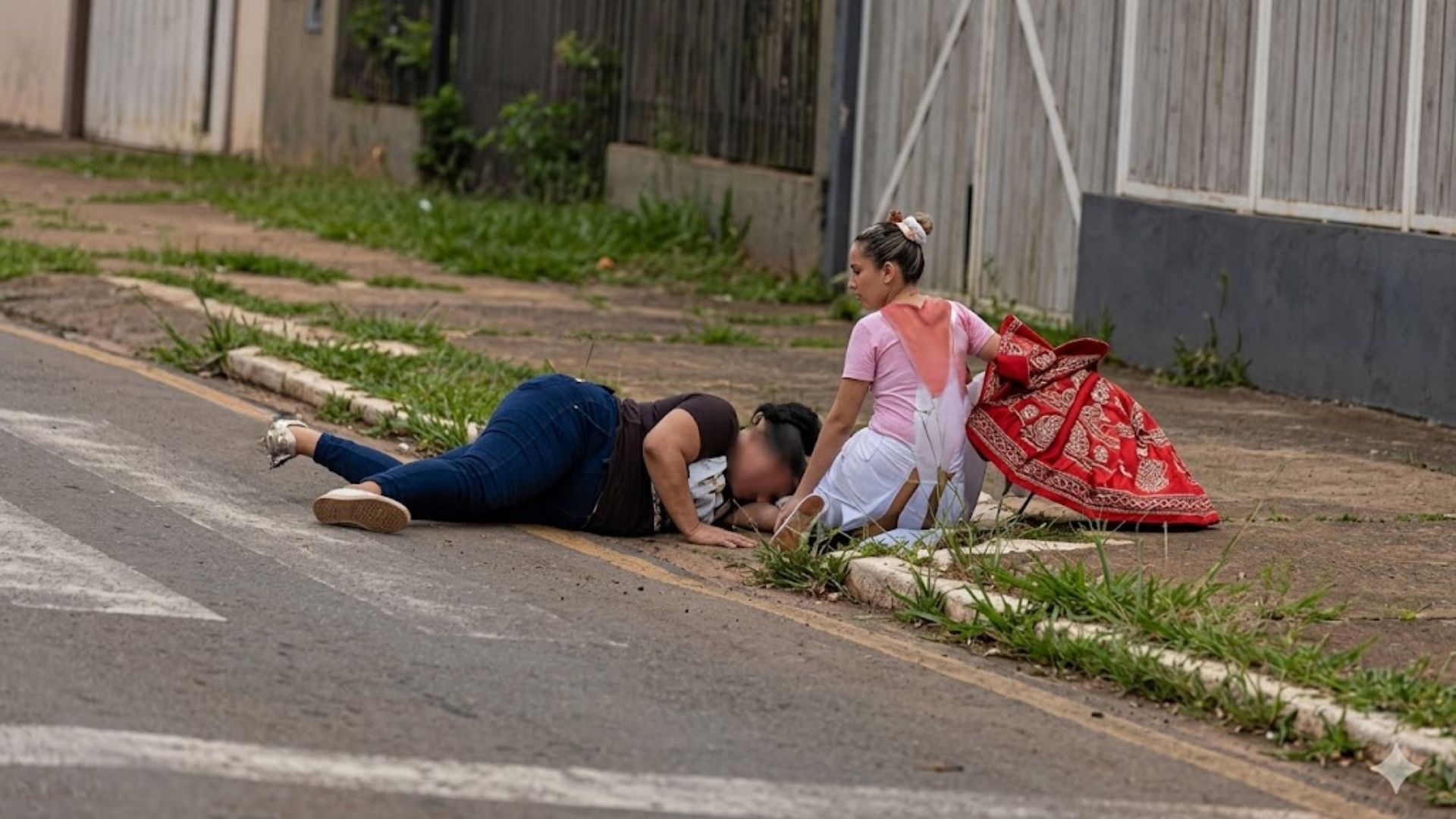 Vehículo casi atropella a madre e hija en paso peatonal en São Luís; conductor huyó