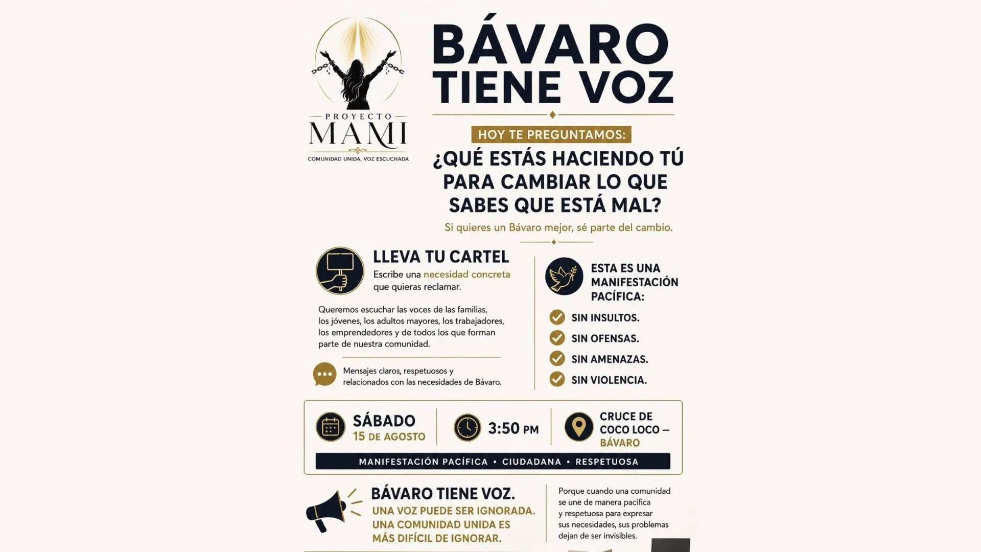¡Bávaro se moviliza este sábado! Manifestación pacífica para exigir soluciones a necesidades urgentes